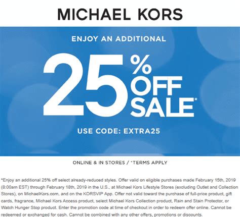 michael kors promo.code|michael kors extra discount code.